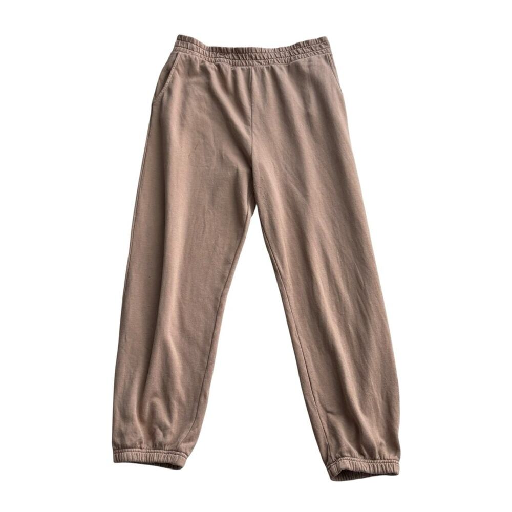 American Eagle Outfitters Tan Track Pants with Elastic Waistband